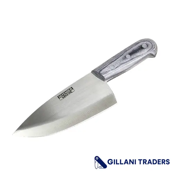 10" Defender Xtreme Butcher Knife Stainless Steel Blade with Grey Wood Handle