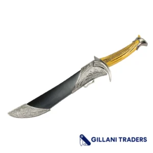 11.5" Stainless Steel Decorative Dagger with Light Brown Handle and Plastic Sheath