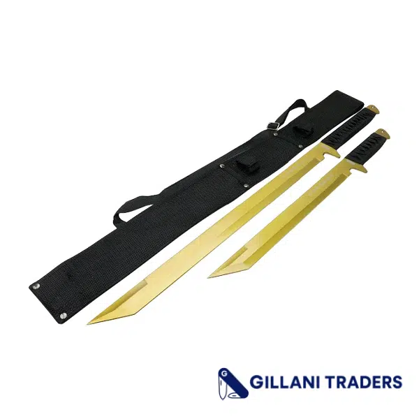 26" / 18" Stainless Steel Gold Blade Sword with Sheath