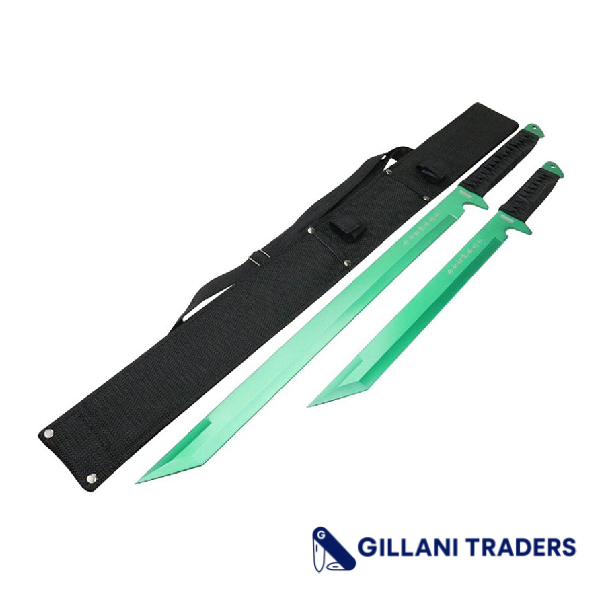 26" / 18" Stainless Steel Green Blade Sword with Sheath