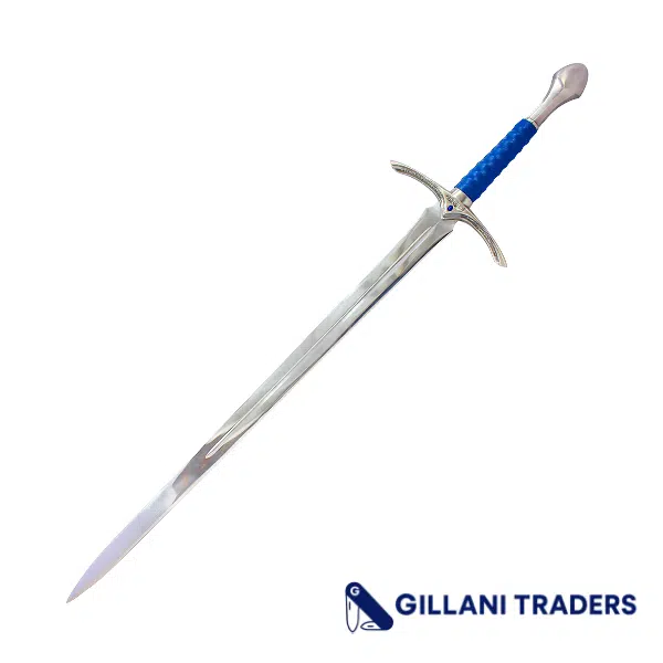 41" Medieval Style Sword with Blue Leather Wrap Handle With Scabbard