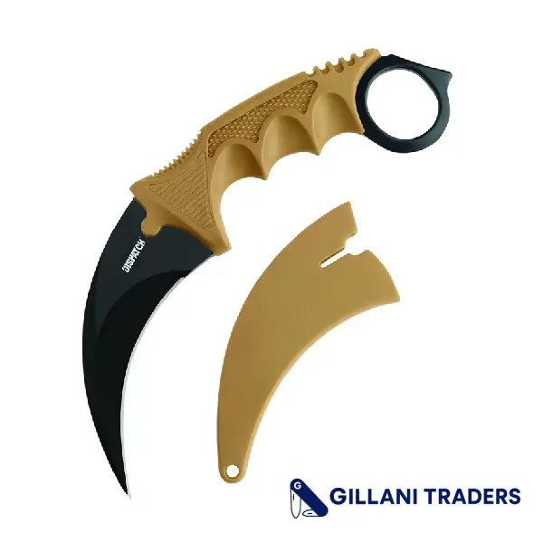 7.5" Dispatch Desert Tan Karambit Hunting Knife with Sheath