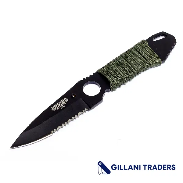 7" Full Tang Hunting Knife Black Stainless Steel Sheath