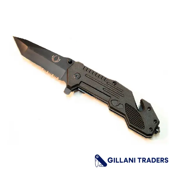 8" Heavy Duty (S/A) Tactical Folding Knife With Belt Cutter