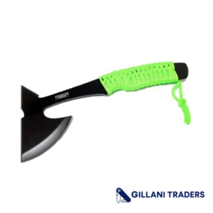 9" Full Tang Hunting Axe Stainless Steel Blade Green Nylon Handle with Sheath