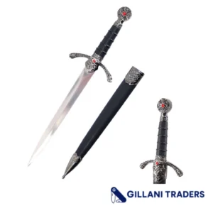 Defender 14.5" Medieval Roman Dagger Dragon Handle With Scabbard