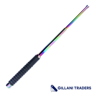 Defender 21" Rainbow Color Baton with Rubber Grip and Belt Holster Sheath