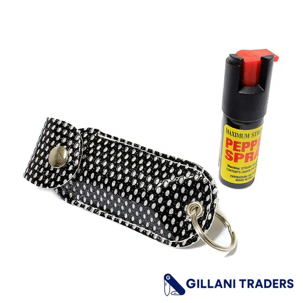 Defender Cheetah Pepper Spray 1/2 Oz for Self Defense With Black Case Key Chain