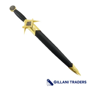 Defender Pyramid Eye 14.5" Classic Style Dagger Gold Trim Stainless Steel Knife