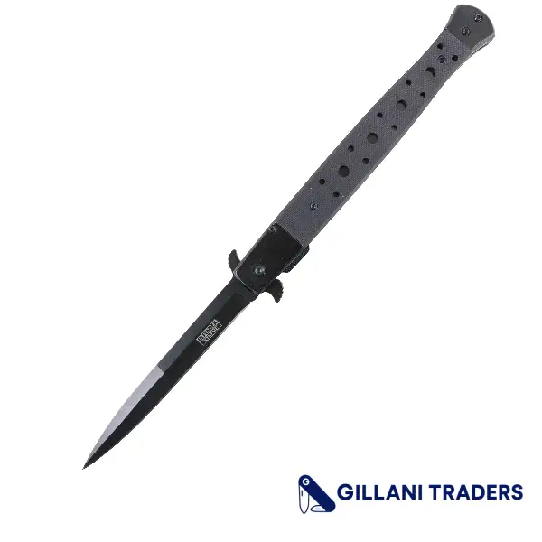 Defender-Xtreme 11" Spring Assisted Thin Blade Knives Brown & Black W/ Belt Clip