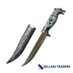 Defender-Xtreme 12" Wolf Head Stainless Steel Blade Fantasy Dagger With Plastic Sheath