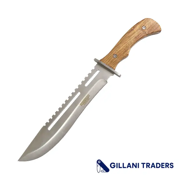Defender-Xtreme 16" Outdoor Camping Full Tang Wood Handle Hunting Knife With Sheath