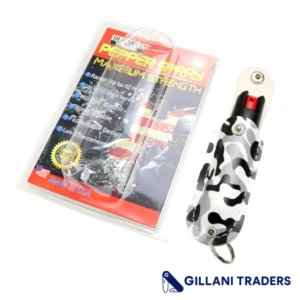 Defender-Xtreme 1/2 Oz Pepper Spray With White Camo Sheath & Key Chain