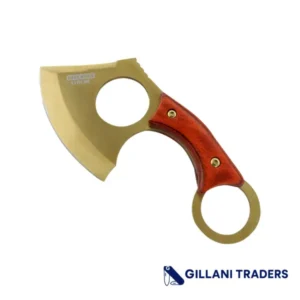 Defender-Xtreme 6.5" Gold Hunting Mini Axe 3CR13 Stainless Steel Wood Handle
