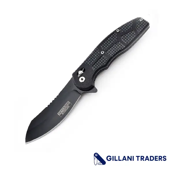 Defender-Xtreme 8.25" Black Color ABS Handle 3CR13 Steel Spring Assisted Folding Knife