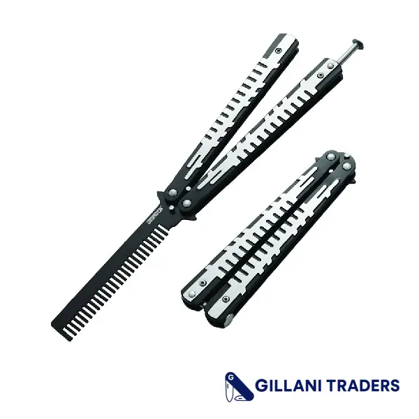 Dispatch 5.4" Black/Silver Comb Style Balisong Trainer