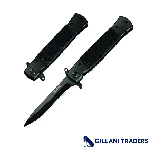 Dispatch 8.5" All Black Spring Assisted Folding Knife with G10 Handle & 3CR13 Stainless Steel Blade