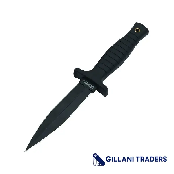Dispatch 9" Double Edge Hunting Knife with Black Stainless Steel Blade