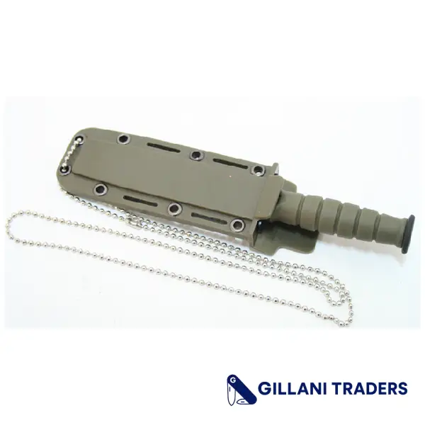 Green 6" Mini Survival Knife with Chain Holder & Sheath