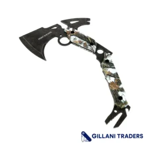 Hunt-Down 13" Hunting Survival Axe With Sheath - Gray Camo Color Handle