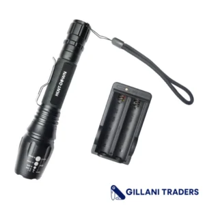 Hunt-Down Black Color High Powered Super Bright Self-Defence 500 Lumens Flashlight