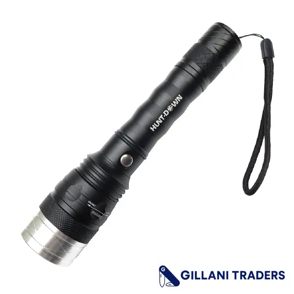Hunt-Down High Powered Black 1000 Lumens Self-Defence Aluminum Body Flashlight