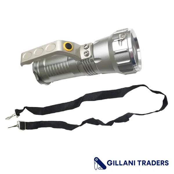 Hunt-Down Indoor Outdoor Zoom Adjustable 600 Lumens Silver Flashlight With Handle