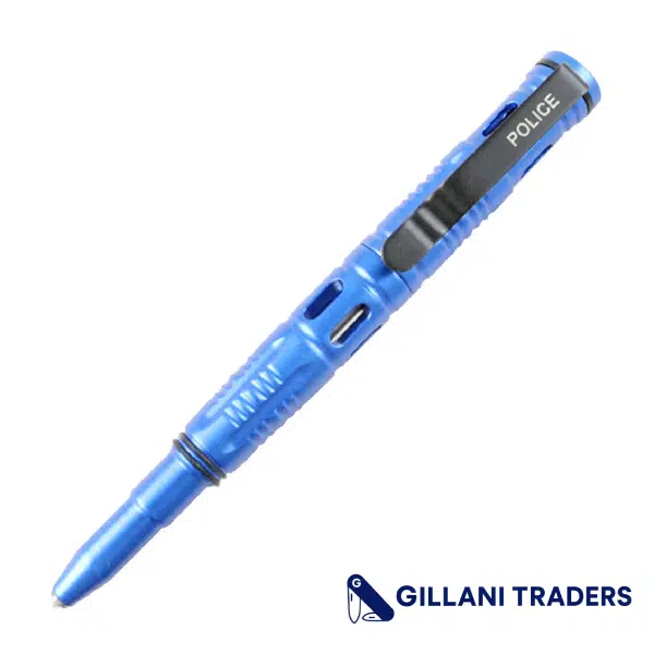 Hunt-Down New 6" Blue Ploice Tactical Pen For Self Defence with Glass Breaker