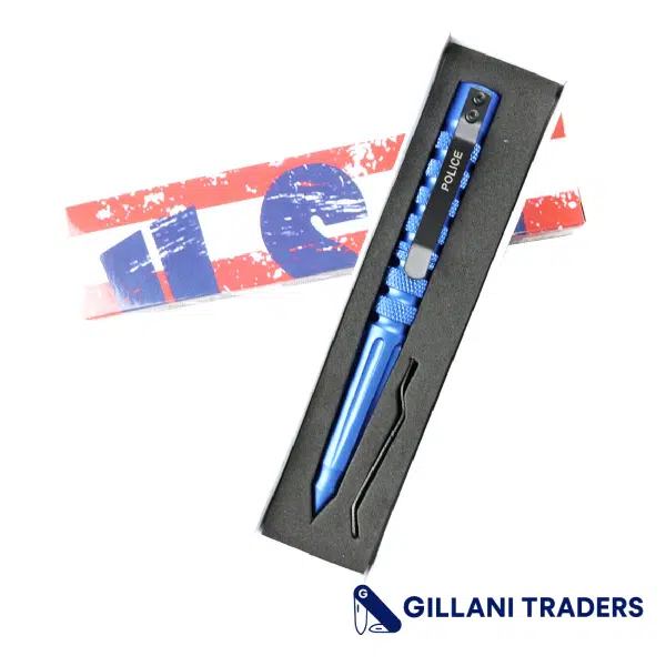 Hunt-Down New Powerful 6" Blue Police Survival Tactical Pen For Self Defence