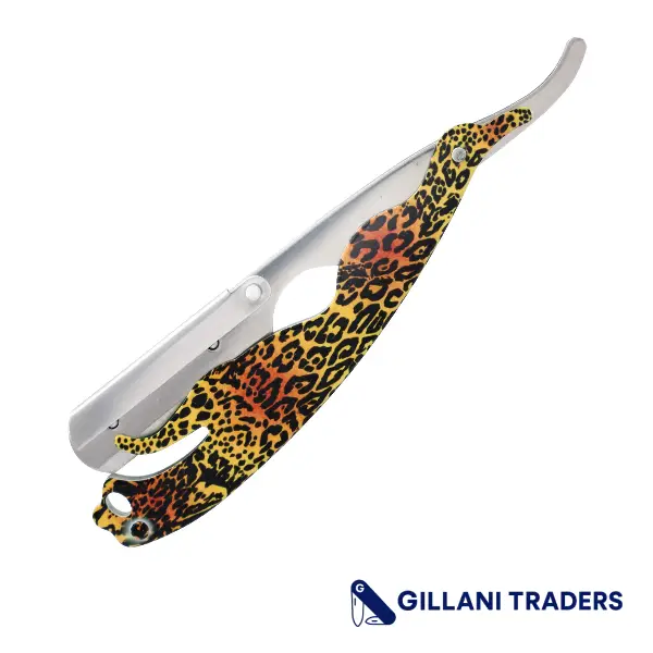 Professional Barber Salon Tiger Style Handle Throat Shaving Razor With 10 Blades