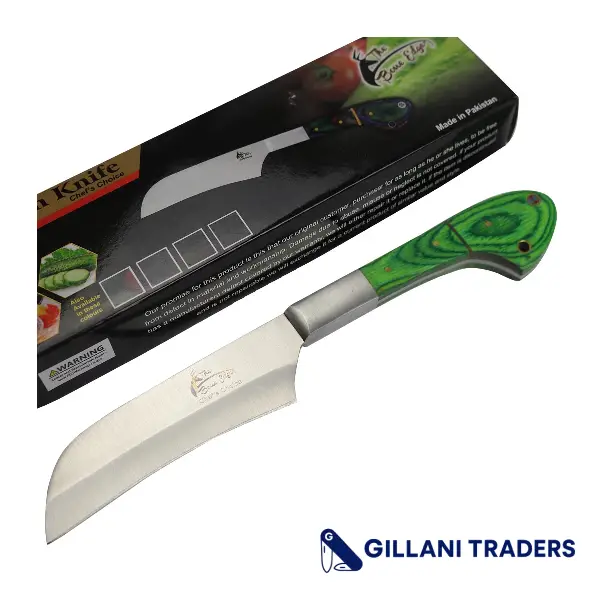 The Bone Edge 10" Chef Kitchen Knife Green Packawood Handle Stainless Steel Blade