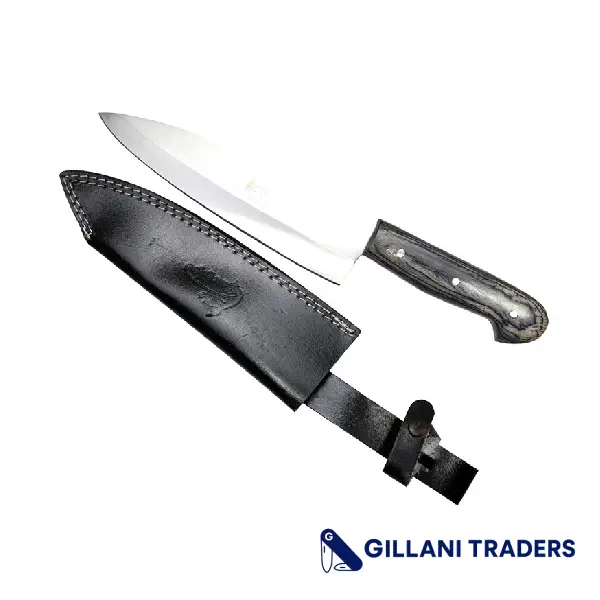 The Bone Edge 13.5" Black Wood Handle Chef Choice Stainless Steel Kitchen Knife