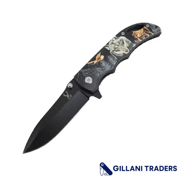 The Bone Edge 7" Stainless Steel Wolf Pack Spring Assisted Folding Knife