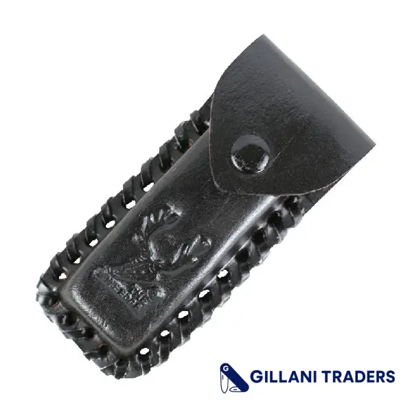 The Bone Edge Black 4" Tactical knife Leather Sheath for a Knife Belt Loop