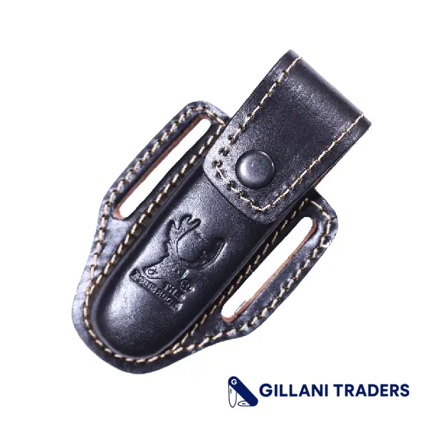 TheBoneEdge Black 5" Tactical Folding knife Leather Pouch for a Knife Belt Loop