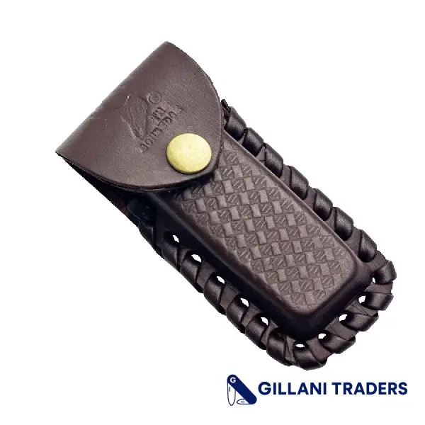 The Bone Edge Brown 4" Leather Sheath For Folding Blade Pocket Knife Belt Loop