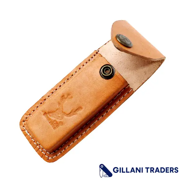 The Bone Edge Camel Color 4" Leather Pouch For Folding Blade Pocket Knife Belt Loop