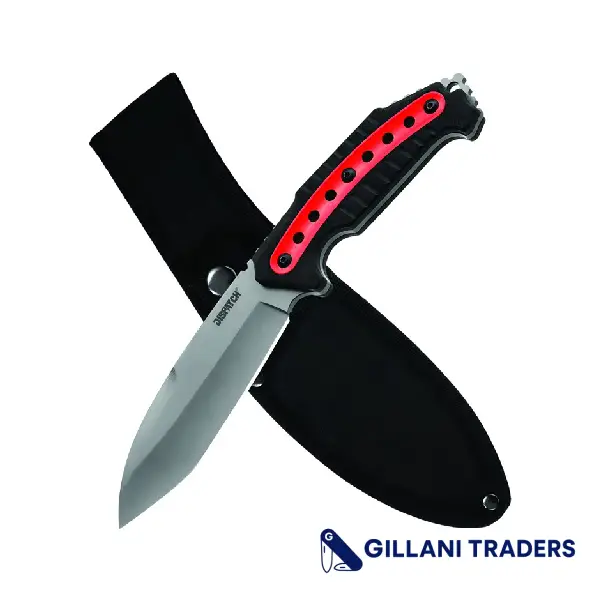 10" DISPATCH Hunting Knife Stainless Steel & Red G10 Handle with Sheath
