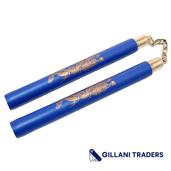 12" Blue Foam Padded NunChucks Chained Metal Swivel