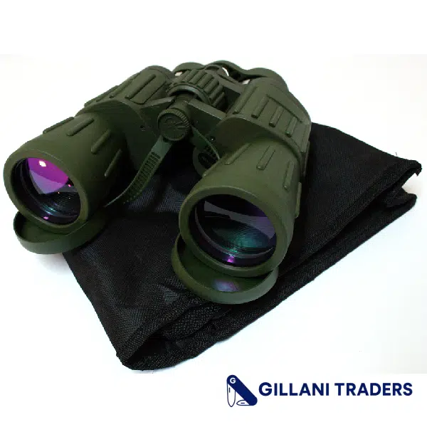 60x50 Perrini Green Army Binoculars Day & Night Prism View