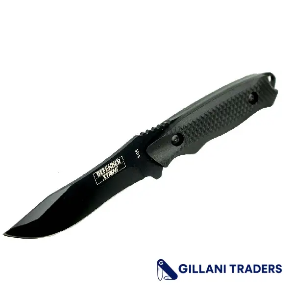 8" Defender Xtreme Hunting Knife with Sheath Black