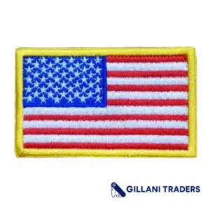 American Flag Golden Border Embroidered Tactical Patch for Backpacks
