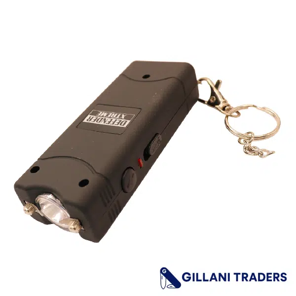 Defender Black 5 Million Hand-Held Stun Gun with LED Light & Rechargeable Battery