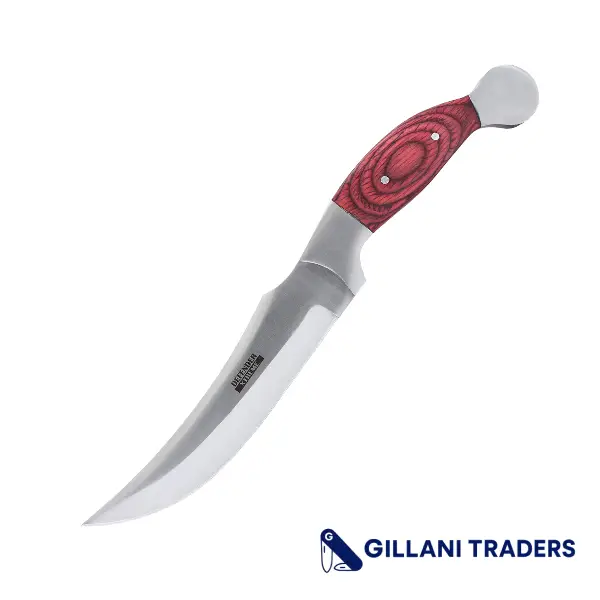 Defender-Xtreme 11" Full Tang Hunting Knife Red Wood Handle and Leather Sheath