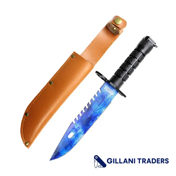 Defender-Xtreme 13" Blue Blade Abs Handle Survival Knife With Sheath