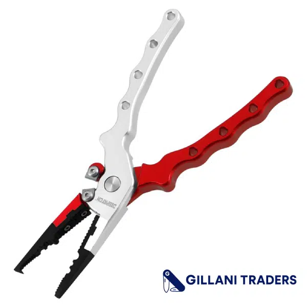Dispatch 7.8" Aluminum Braid Cutters & Split Ring Fishing Pliers with Side Cutter – Red/White
