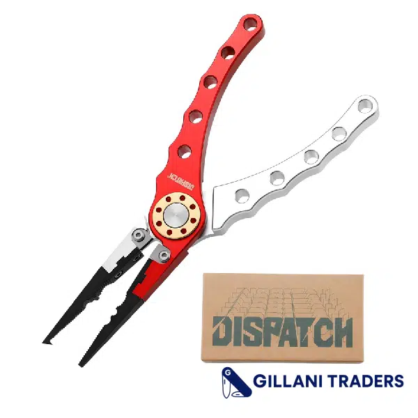 Dispatch 7.8" Aluminum Braid Cutters & Split Ring Fishing Pliers – Red