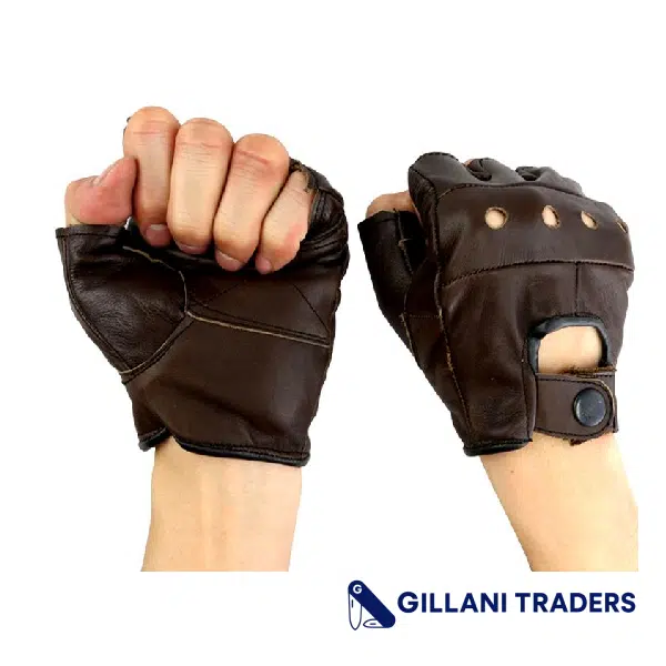 Last Punch Brown Fingerless Sport Weight lifting Workout Gloves All Sizes S-XXL