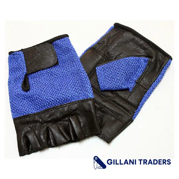 Leather Gloves Blue Color