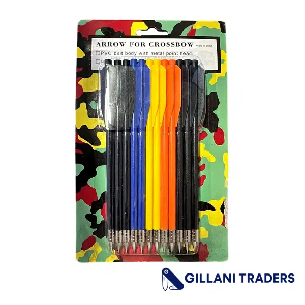Man Kung 12pcs Plastic Arrows for Crossbows with Metal Point Heads